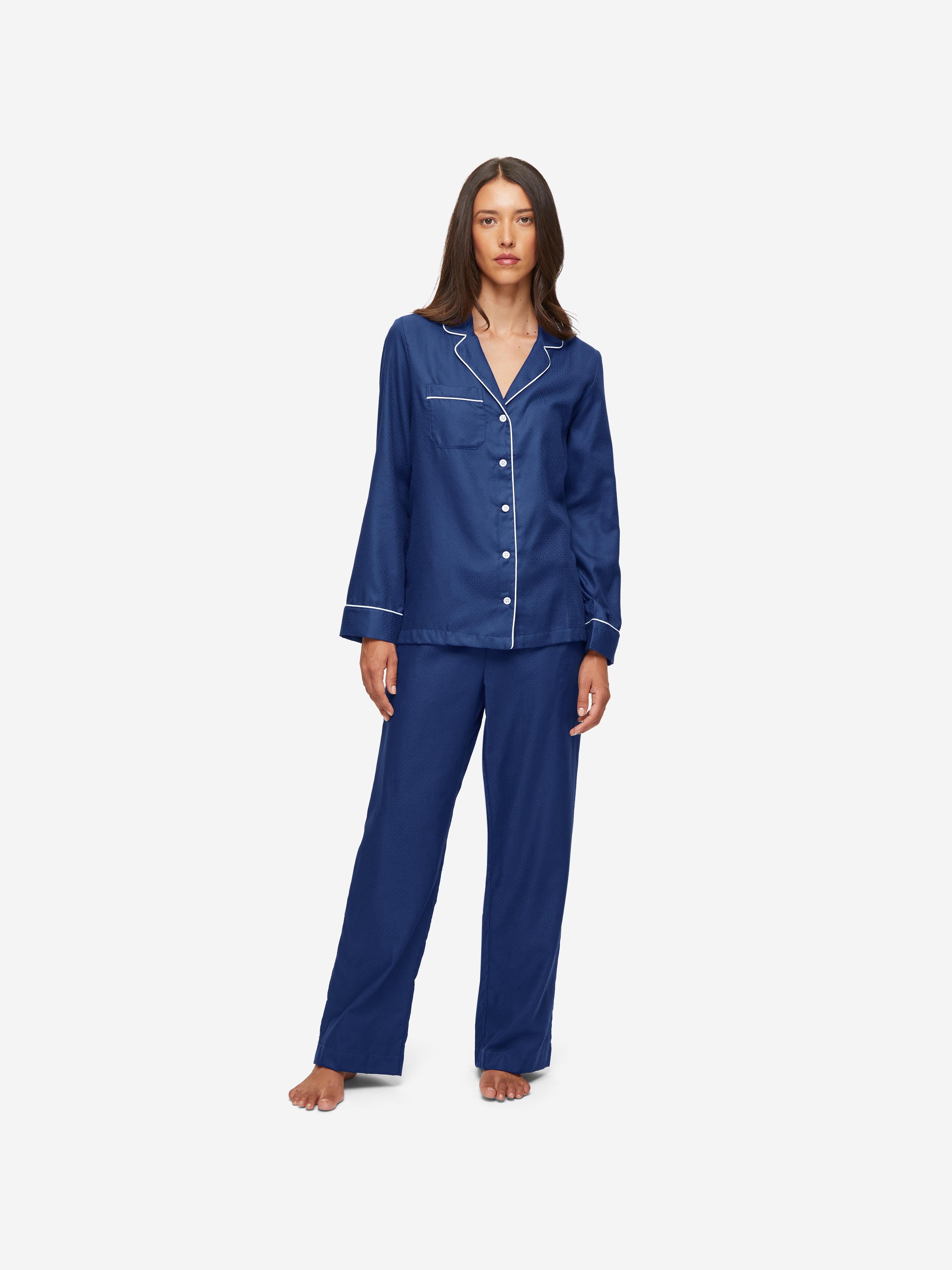 Women's Pyjamas Lombard 6 Cotton Jacquard Navy